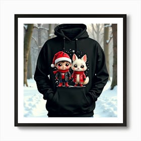 Santa And Bunny Art Print