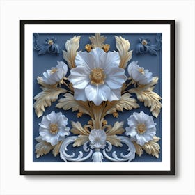 3d Floral Decoration Art Print