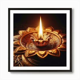 Diwali Lamp Art Print