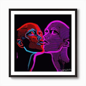 Glow And Lovely - Neon Kisses Art Print