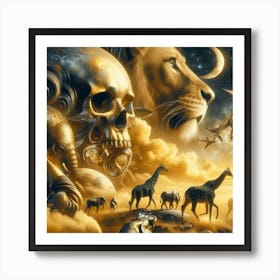 Lions In The Sky 2 Art Print