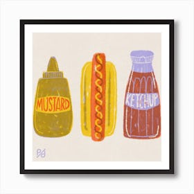 Hot Dog Square Art Print