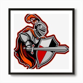 Knight Shield Sword Shield Fictional Character Art Print