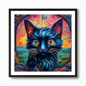 Cat In A Frame 1 Art Print