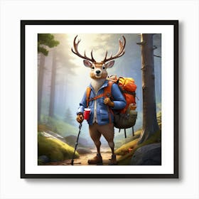 Deer In The Woods 64 Art Print