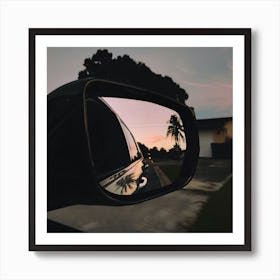 Sunset In The Rear View Mirror Art Print