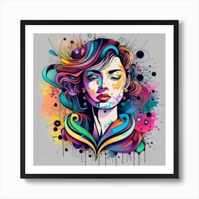 Colorful Woman 2 Art Print
