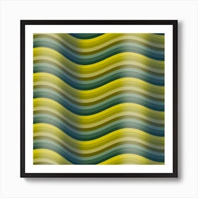 Abstract Wave Pattern Green Art Print