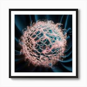 Virus On A Blue Background Art Print