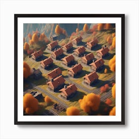 Autumn Village 55 Art Print