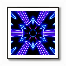 Blue Neon Star Affiche