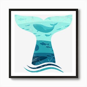 Whale Tail In Waves Orca Ocean Art Print