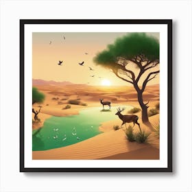 919301 A Picture Of A Green Oasis In The Middle Of A Des Xl 1024 V1 0 Art Print