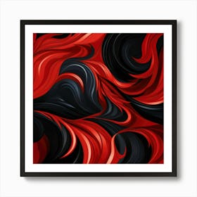 Abstract Red Black Art Print