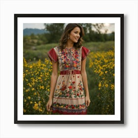 Embroidered Dress 2 Art Print