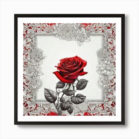 Rose In A Frame Art Print