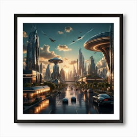 Futuristic City 11 Art Print