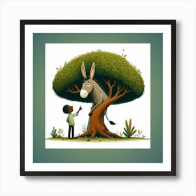 Donkey In The Tree Art Print
