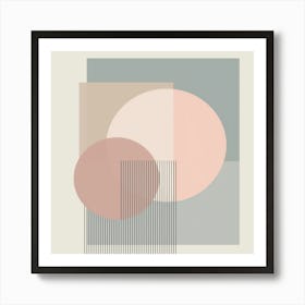 Serene Geometry: A Modern Minimalist Composition Art Print