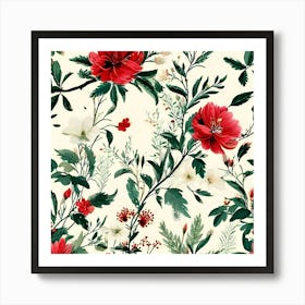 Seamless Floral Pattern 5 Art Print