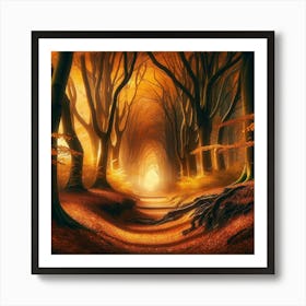 Enchanted Autumn Pathway - Wall Print Art Art Print