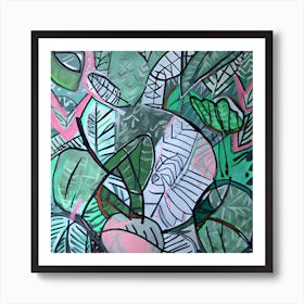 Tropical Jungle Abstract 2 Art Print