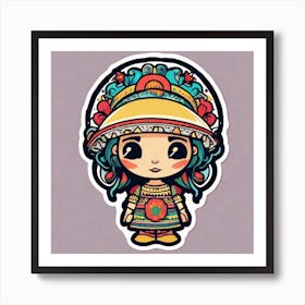 Mexico Sticker 2d Cute Fantasy Dreamy Vector Illustration 2d Flat Centered By Tim Burton Pr (15) Art Print