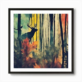 Deer In The Woods Art Print