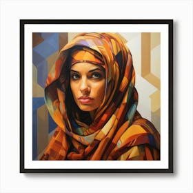 Cubism Moroccan Woman 03 Art Print