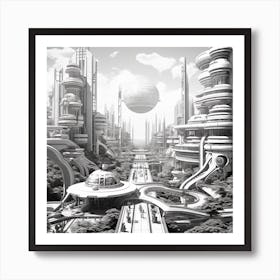 Futuristic City 20 Art Print