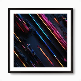 Neon lights Amoled Colorful  Art Print