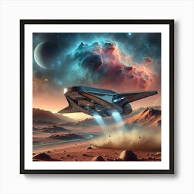 Spaceship In Space 3 Art Print