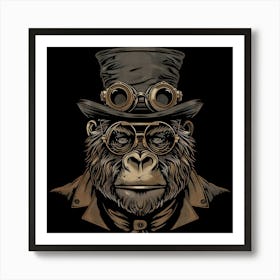 Steampunk Gorilla 9 Art Print