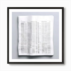 Mock Up Blank Newspaper Open Spread Broadsheet Tabloid Printable Customizable Template U (22) Art Print