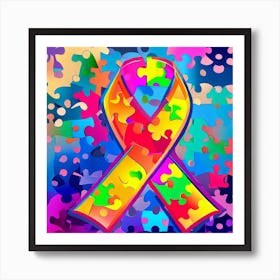 Autism Awareness Ribbon Art Print