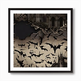 Bats In A Castle Art Print