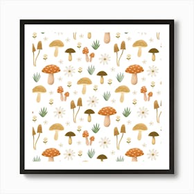 Spring mushrooms Art Print