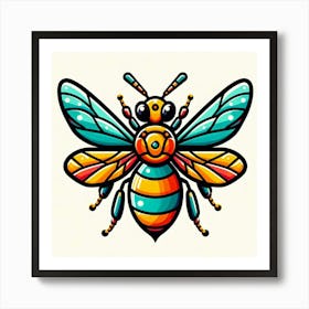 Bee Tattoo Design 2 Art Print