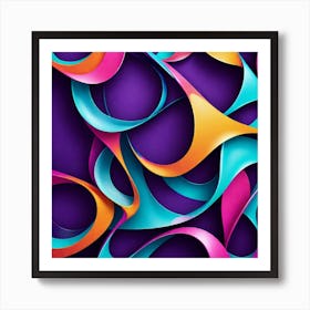 Abstract Colorful Ribbons Art Print