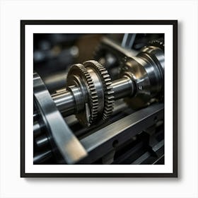 Close Up Of Gears In A Machine Art Print