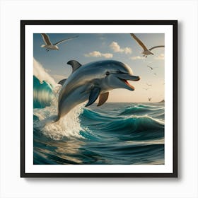 Dolphin In The Ocean Art Print