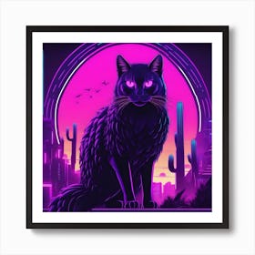 BLACK CAT Art Print