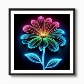 Neon Flower 2 Art Print