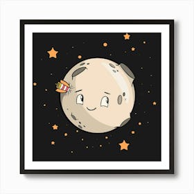 Moon And Stars Art Print