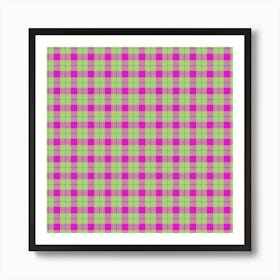 Pink And Green Plaid 1 Art Print