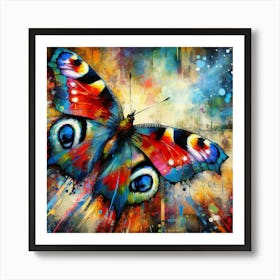 Colourful Modern Abstract Butterfly v4 Art Print