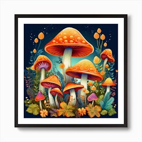 Mushrooms In The Forest 78 Poster