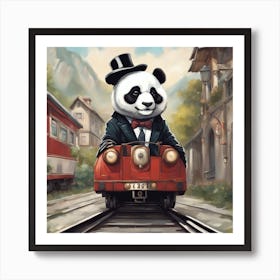 Panda Train Art Print