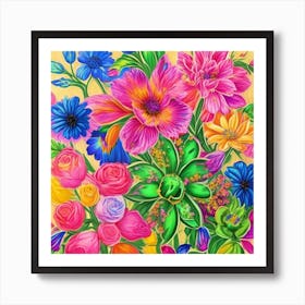Colorful Flowers 1 Art Print