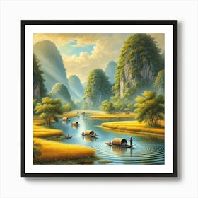 Tam Coc Bich Dong In Vietnam Art Print